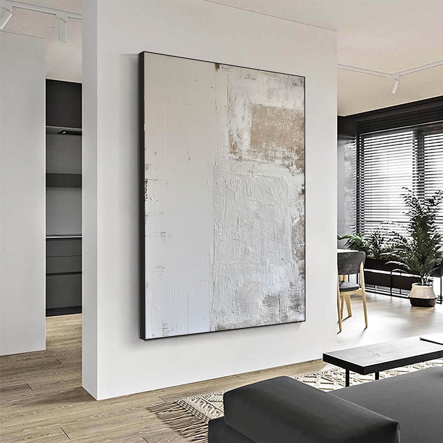 Elegant Minimalist Abstract Oil Painting for Modern Home Décor