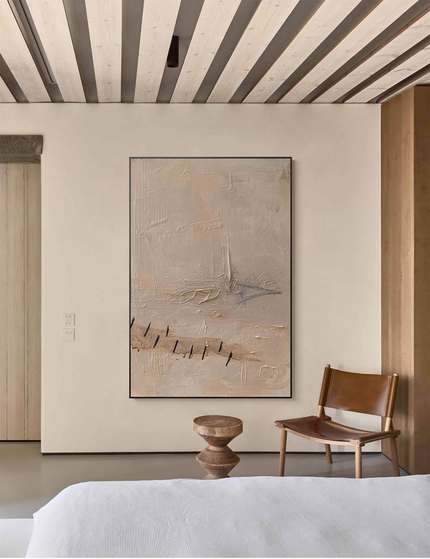 Serene Minimalist Abstract Oil Painting for Elegant Home Decor
