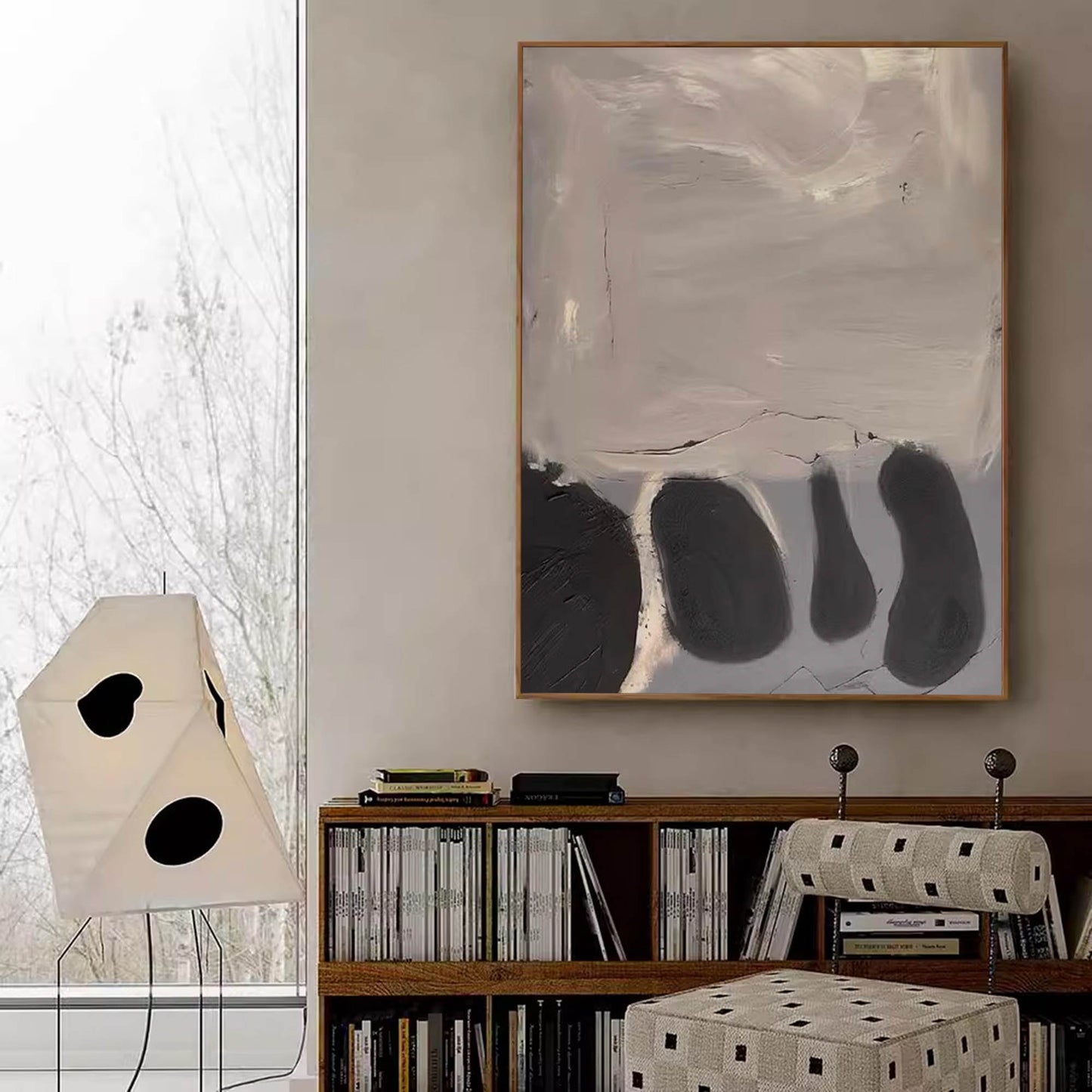 Contemporary Minimalist Abstract Oil Painting for Modern Home Decor