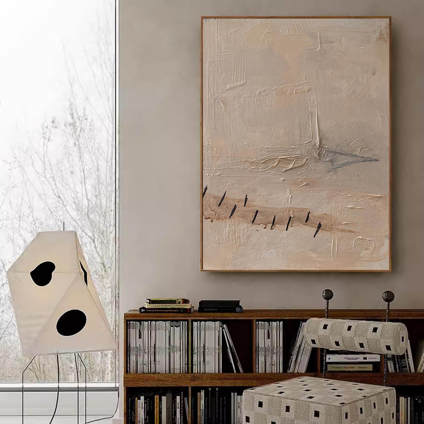 Serene Minimalist Abstract Oil Painting for Elegant Home Decor