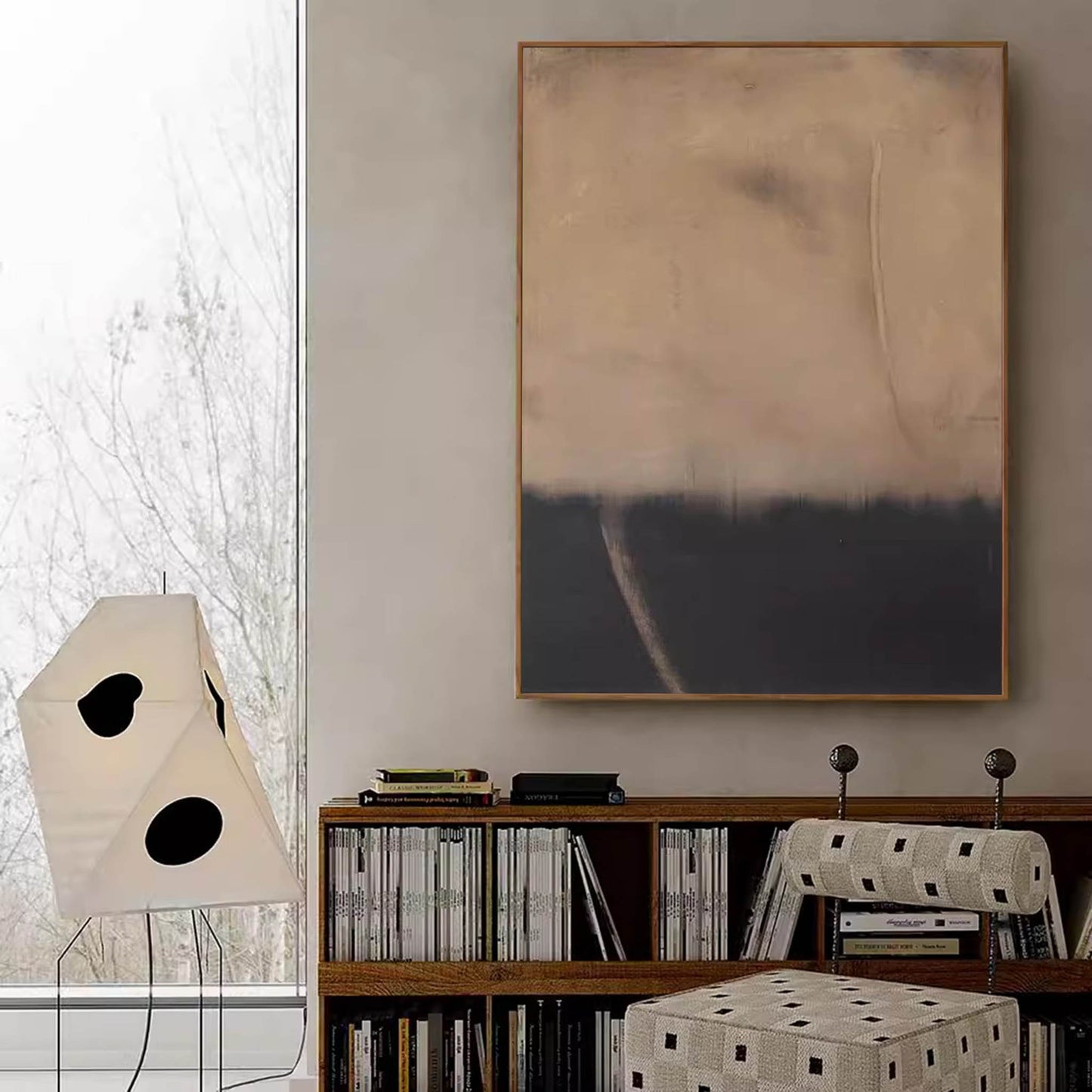 Elegant Minimalist Abstract Oil Painting for Modern Home Décor