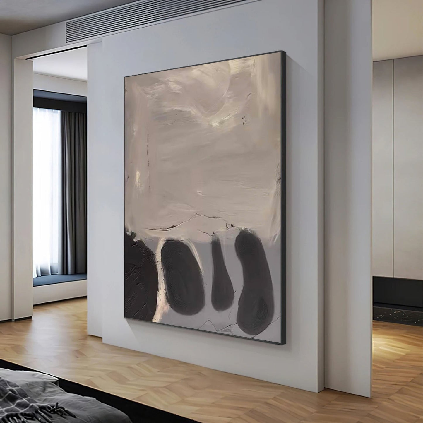 Contemporary Minimalist Abstract Oil Painting for Modern Home Decor