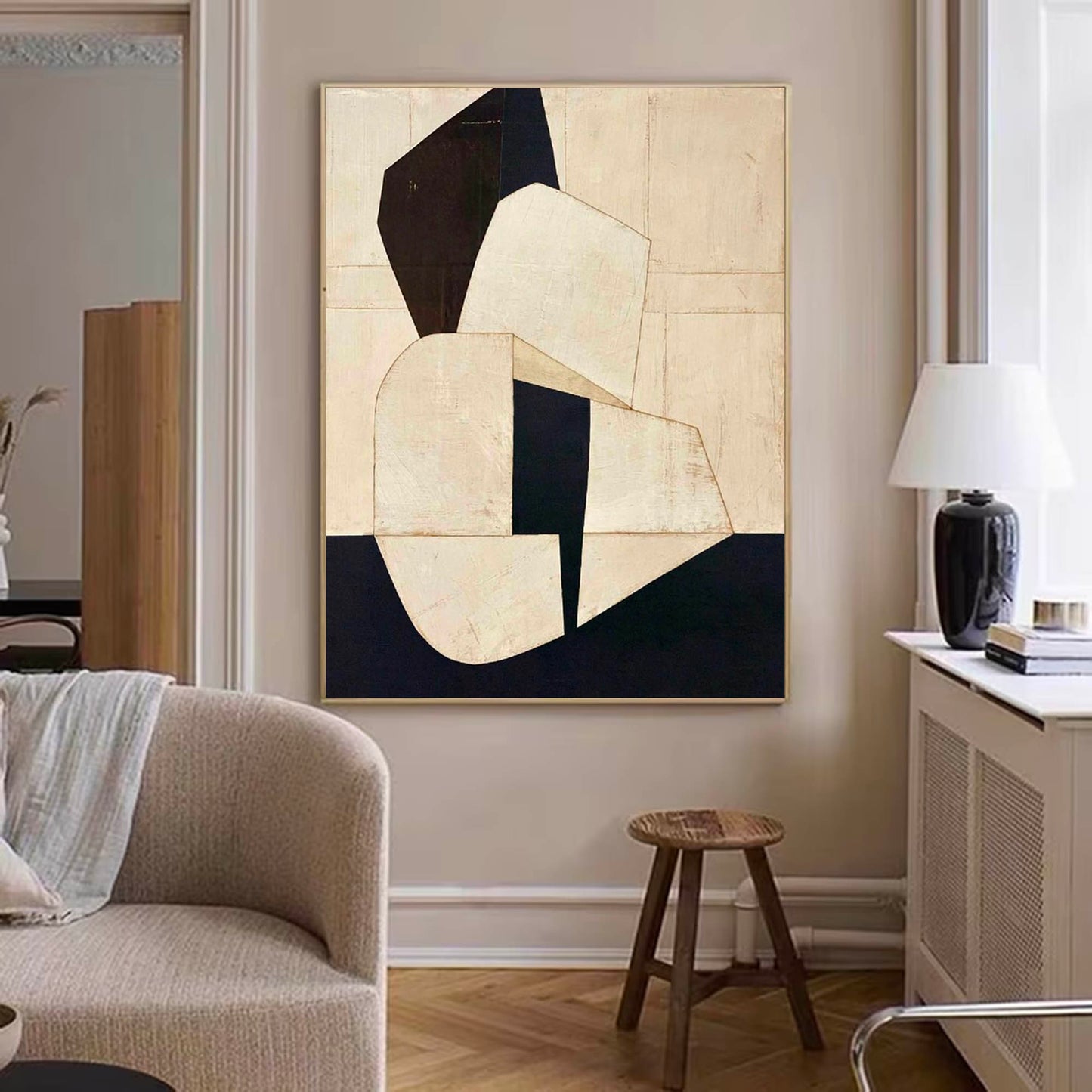 Modern Minimalist Abstract Oil Painting for Contemporary Home Decor