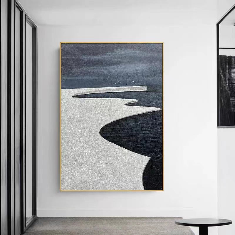 Ice Glacier Simple Minimalist Fall Winter Oil Painting