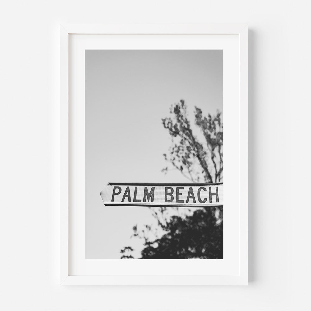 Charming Palm Beach Street Sign Oil Painting for Coastal Home Décor