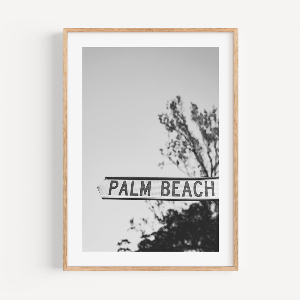 Charming Palm Beach Street Sign Oil Painting for Coastal Home Décor