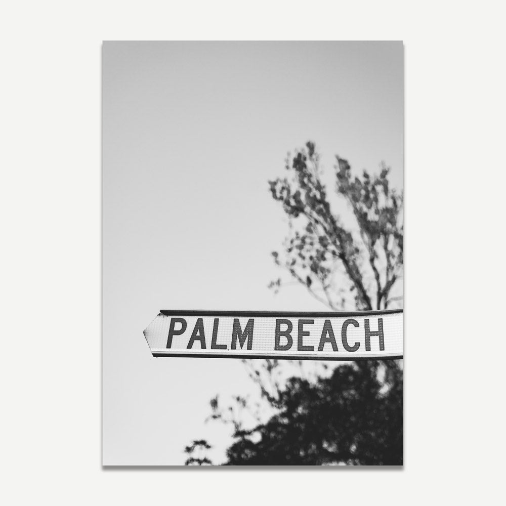 Charming Palm Beach Street Sign Oil Painting for Coastal Home Décor