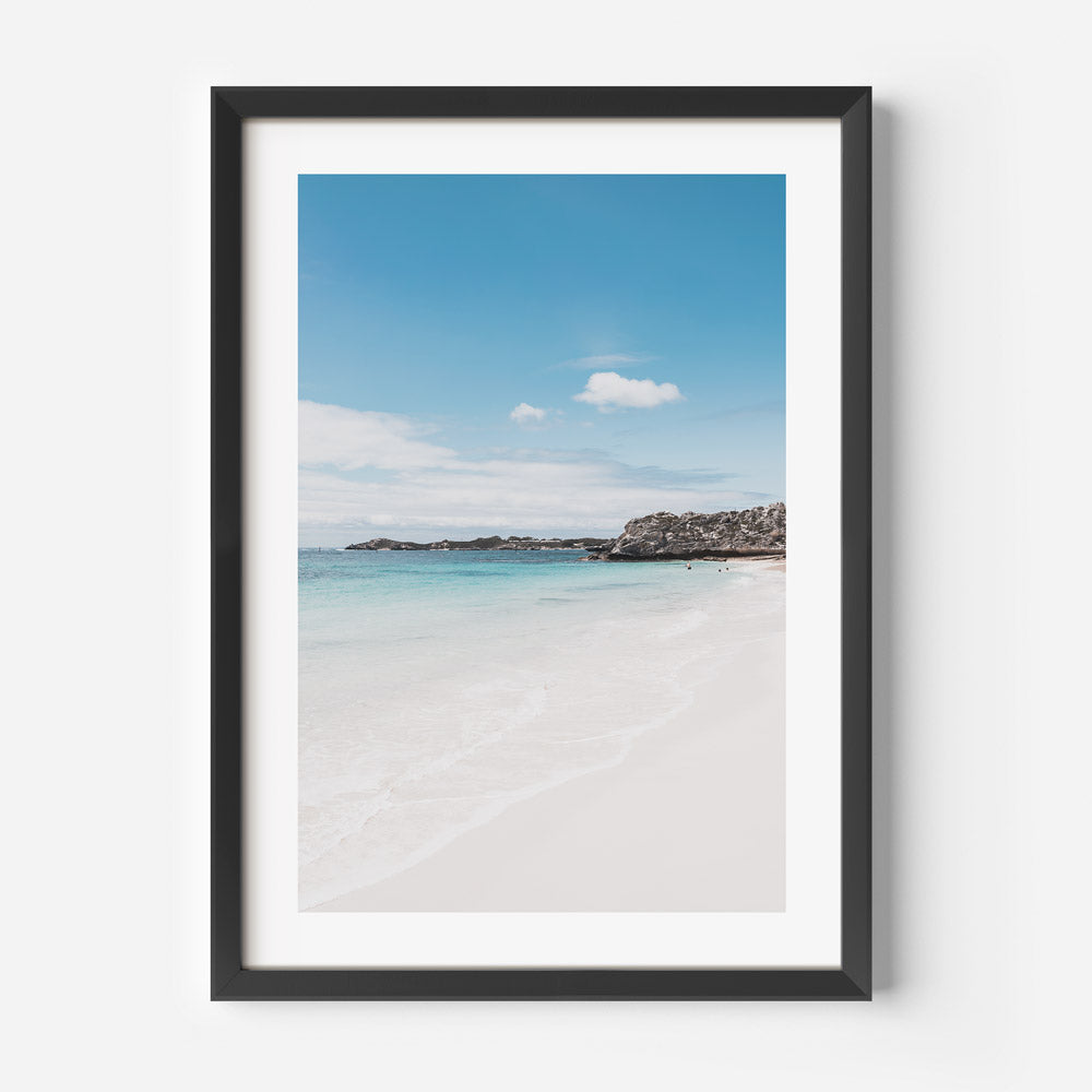 Tropical Serenity: Vibrant Oil Painting of Calm Beach and Crystal Clear Waters