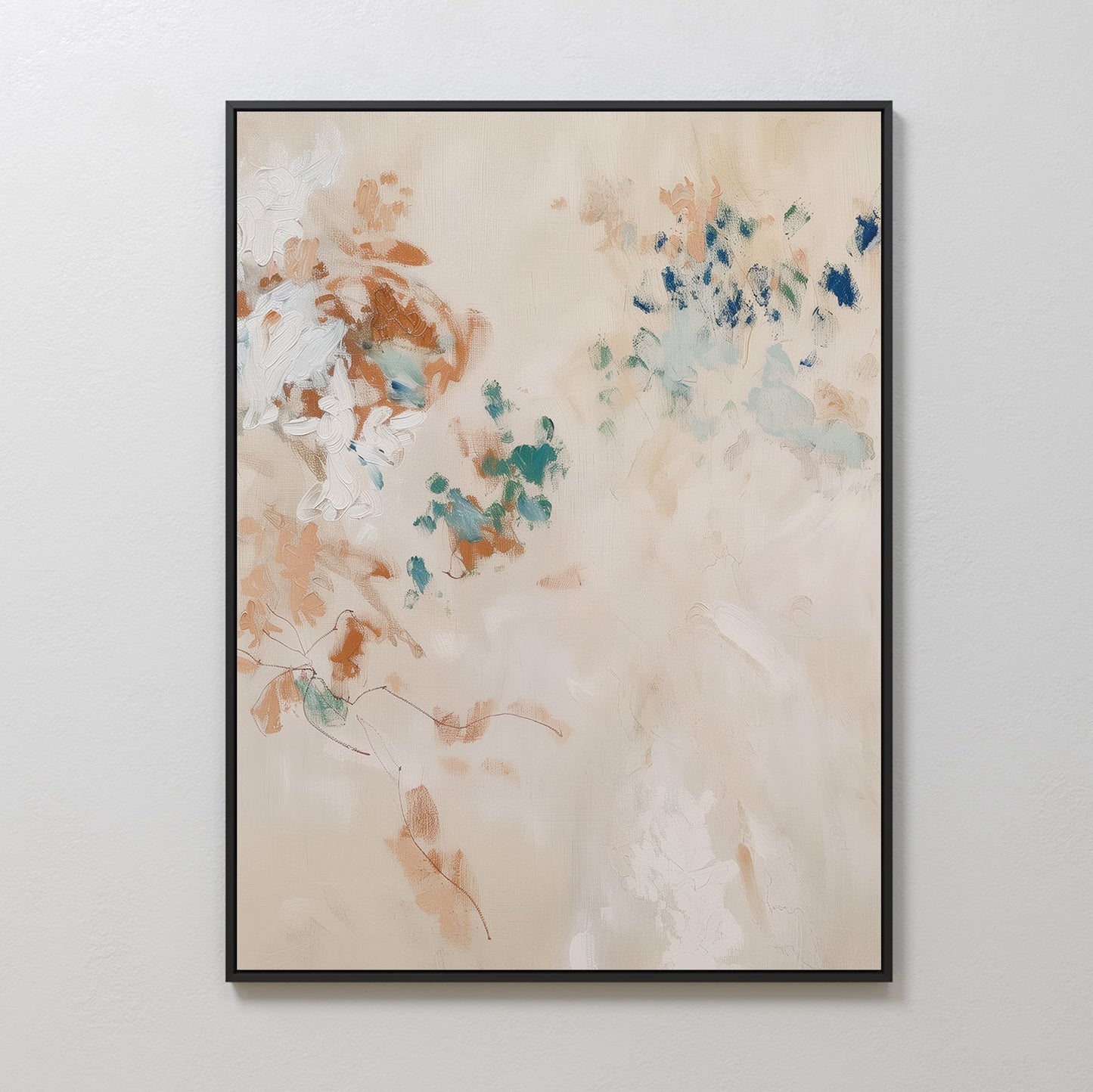 Blossoming Abstract Oil Painting - Pastel Floral Canvas Wall Art Decor