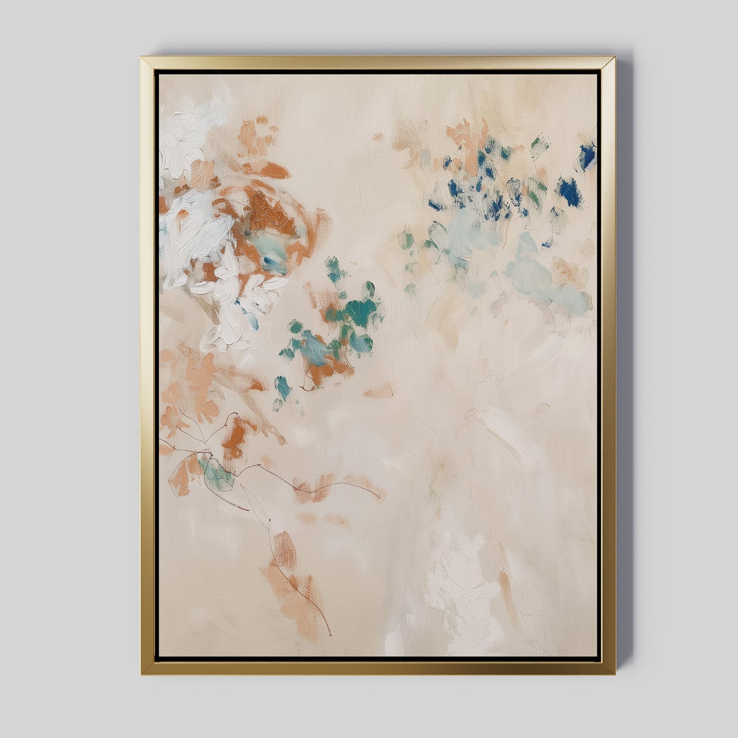 Blossoming Abstract Oil Painting - Pastel Floral Canvas Wall Art Decor