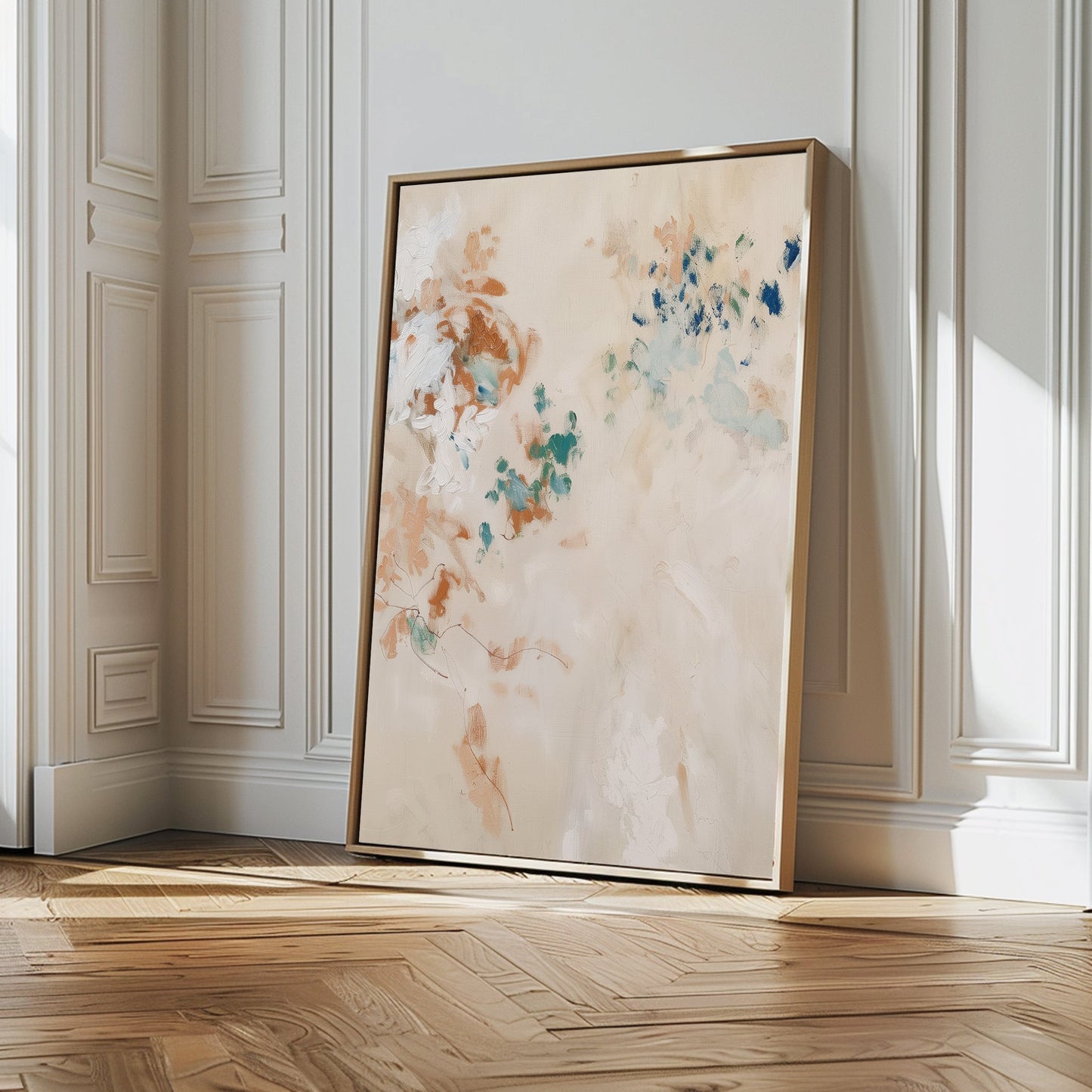Blossoming Abstract Oil Painting - Pastel Floral Canvas Wall Art Decor