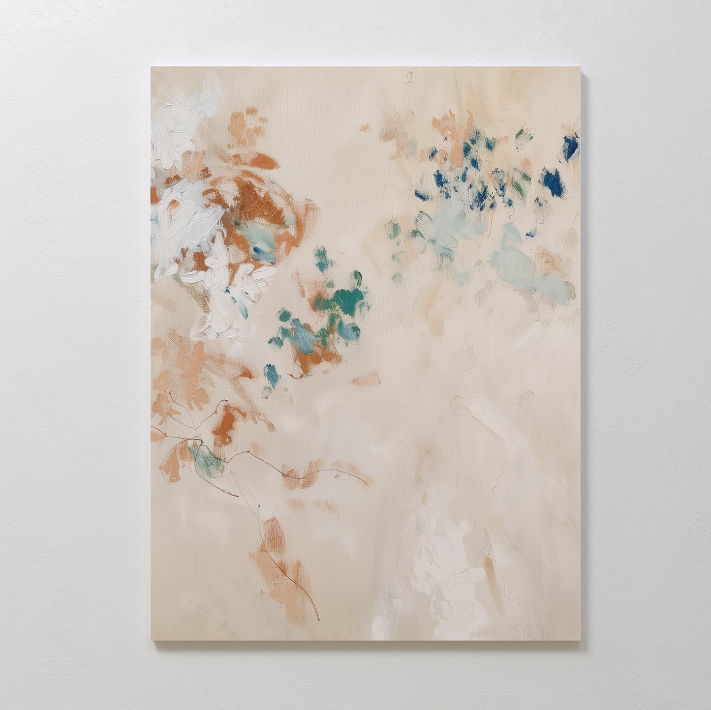 Blossoming Abstract Oil Painting - Pastel Floral Canvas Wall Art Decor