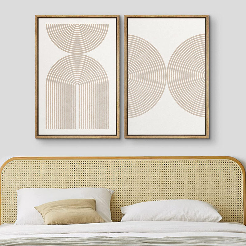 Modern Pastel Tan Abstract Art Print - Contemporary Framed Canvas Decor