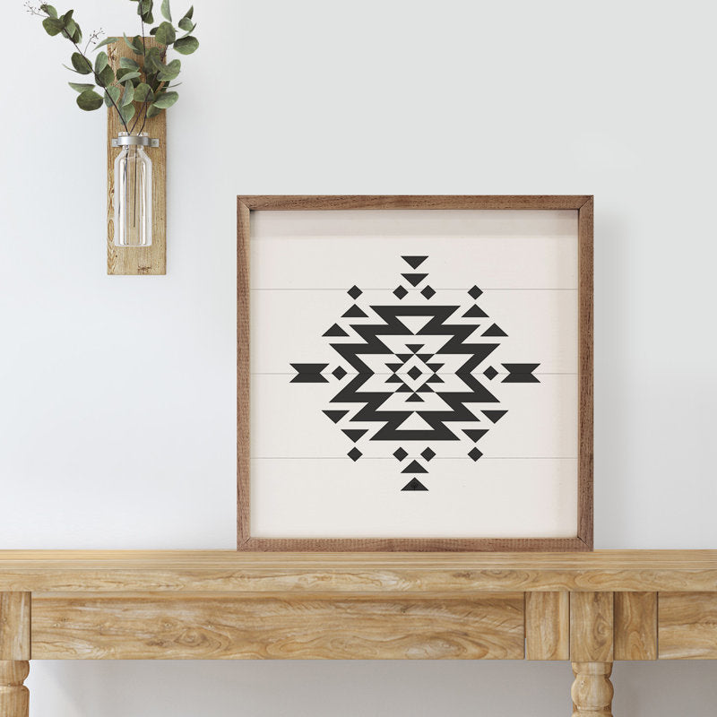 Geometric Black and White Pattern Wall Art for Modern Home Decor