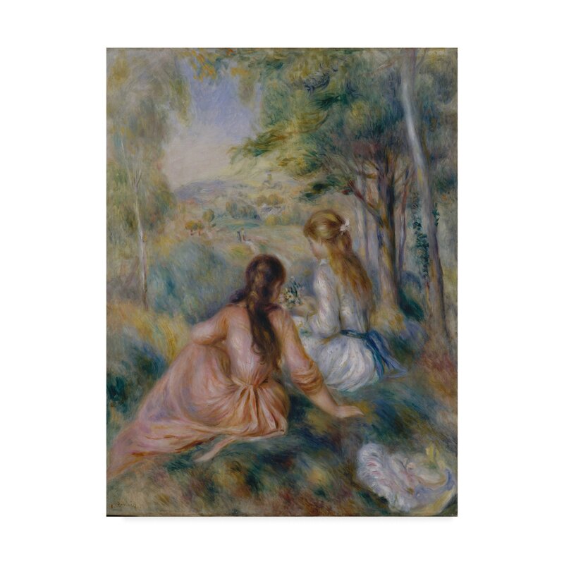Serene Meadow Scene Oil Painting