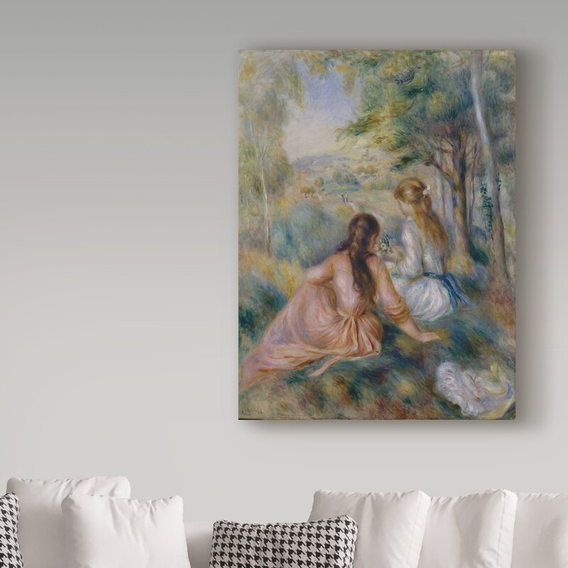 Serene Meadow Scene Oil Painting
