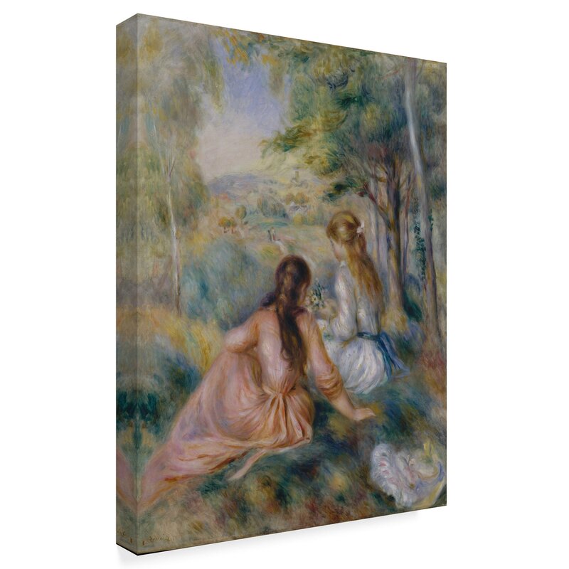 Serene Meadow Scene Oil Painting