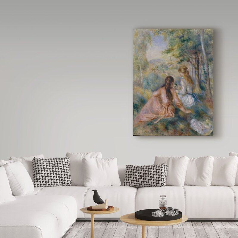 Serene Meadow Scene Oil Painting