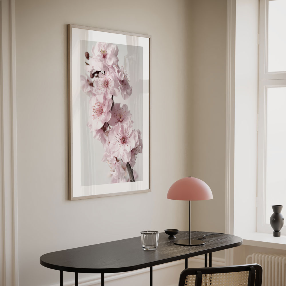 Blossoming Pink Cherry Flowers - Elegant Oil Painting for Home Decor