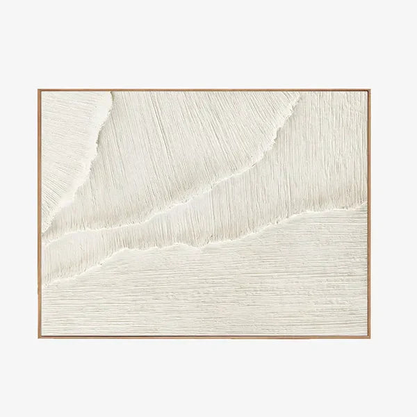 Textured Minimalist White Oil Painting for Elegant Home Décor