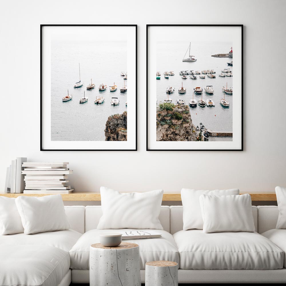 Amalfi Coast Serenity: Charming Boats on Tranquil Waters