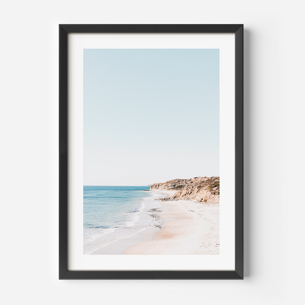 Tranquil Coastal Escape - Serene Beach Landscape Oil Painting of Port Willunga