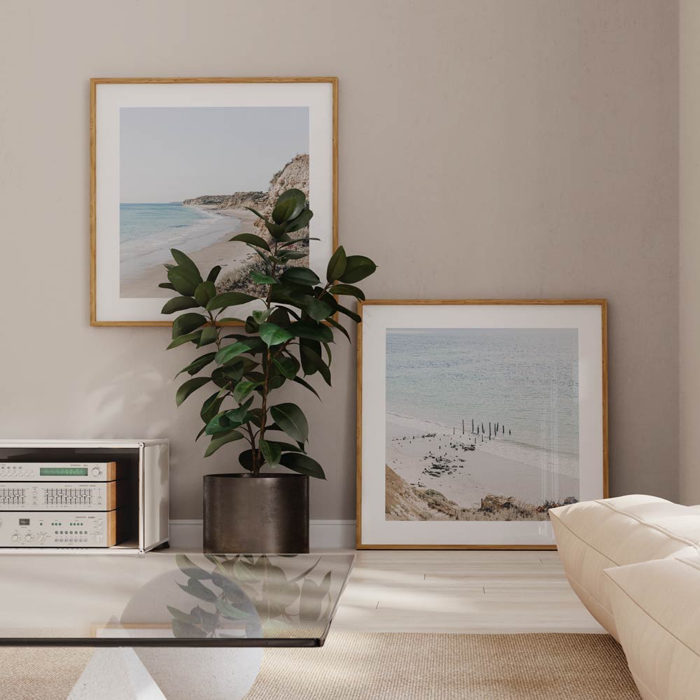 Coastal Serenity: Oil Painting of Port Willunga Beach and Historic Piling Remnants
