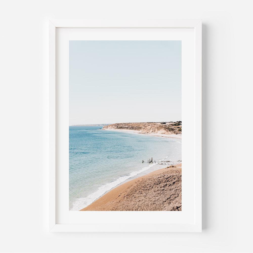 Serene Beach Landscape Oil Painting of Port Willunga Coastal Beauty
