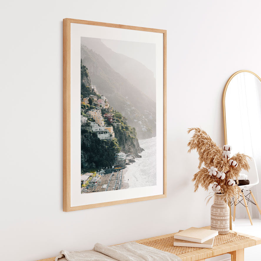 Seaside Serenity: Vibrant Positano Beach Oil Painting