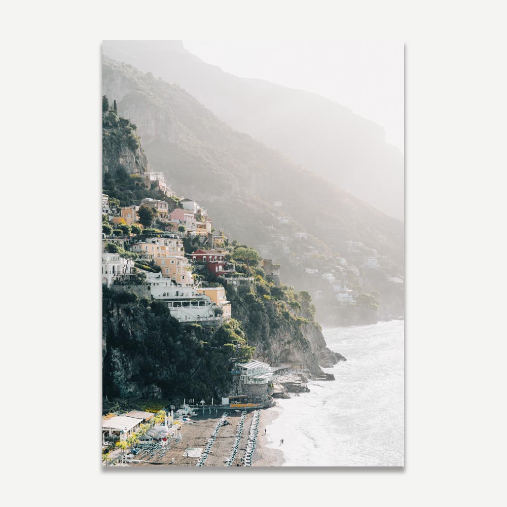 Seaside Serenity: Vibrant Positano Beach Oil Painting