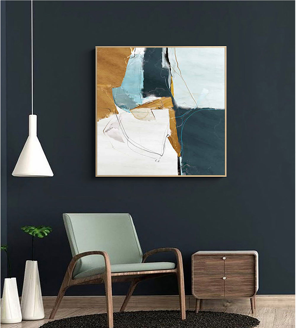Abstract Oil Painting of Psyche in Soothing Earthy Tones for Modern Decor