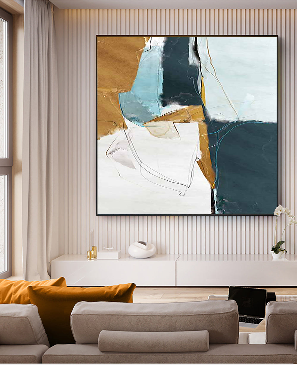 Abstract Oil Painting of Psyche in Soothing Earthy Tones for Modern Decor