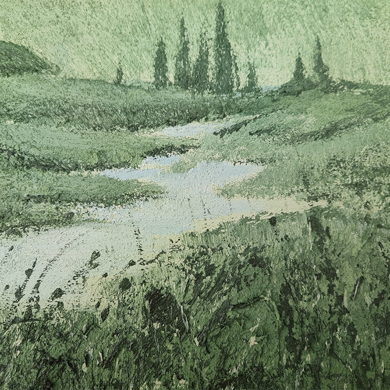 Scenic Meadow European Hill Landscape Oil Painting 135SM