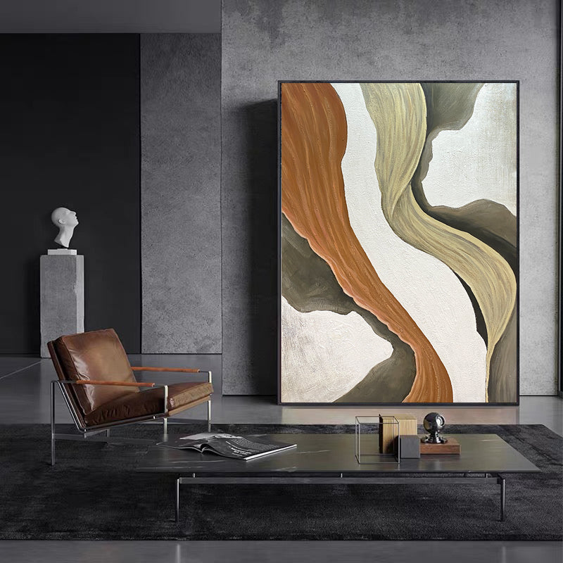 Natural Stone Waves Nature Desert Aesthetic Oil Painting