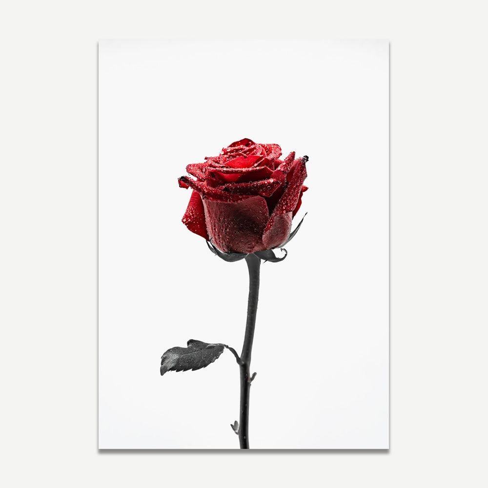 Elegant Red Roses in the Rain - Stunning Floral Oil Paintings for Home Decor