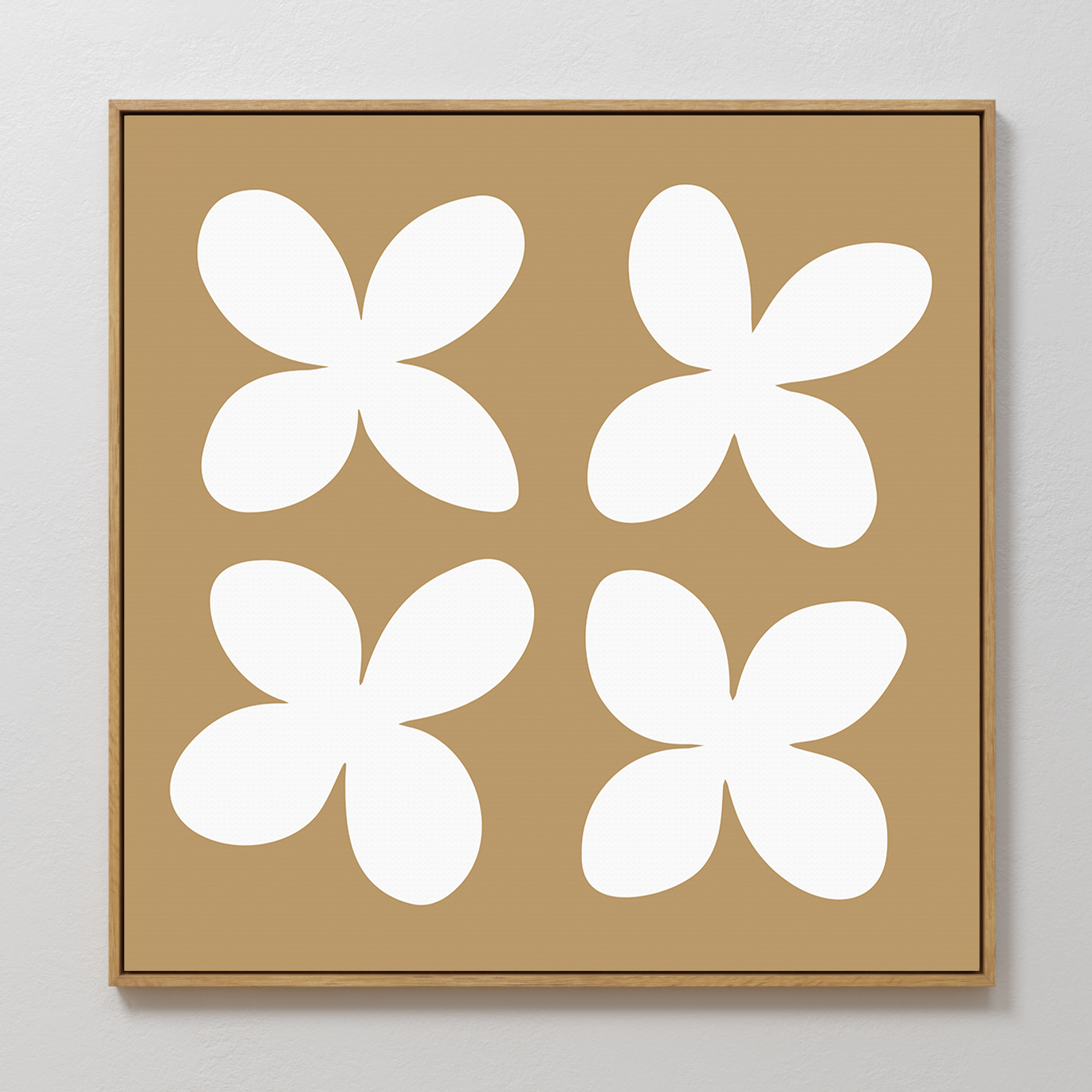 Minimalist Beige Floral Abstract Canvas Art for Modern Home Decor