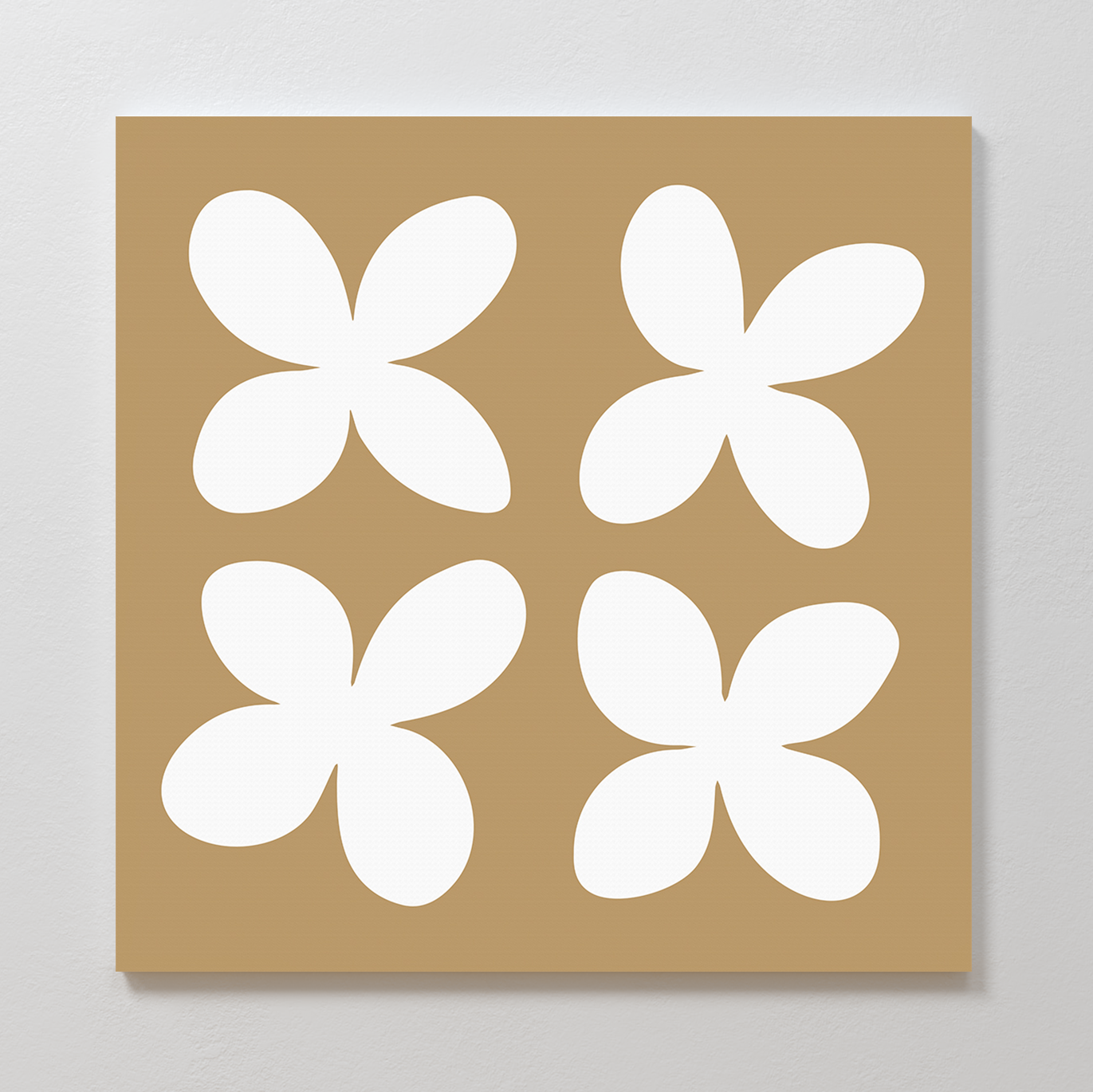 Minimalist Beige Floral Abstract Canvas Art for Modern Home Decor