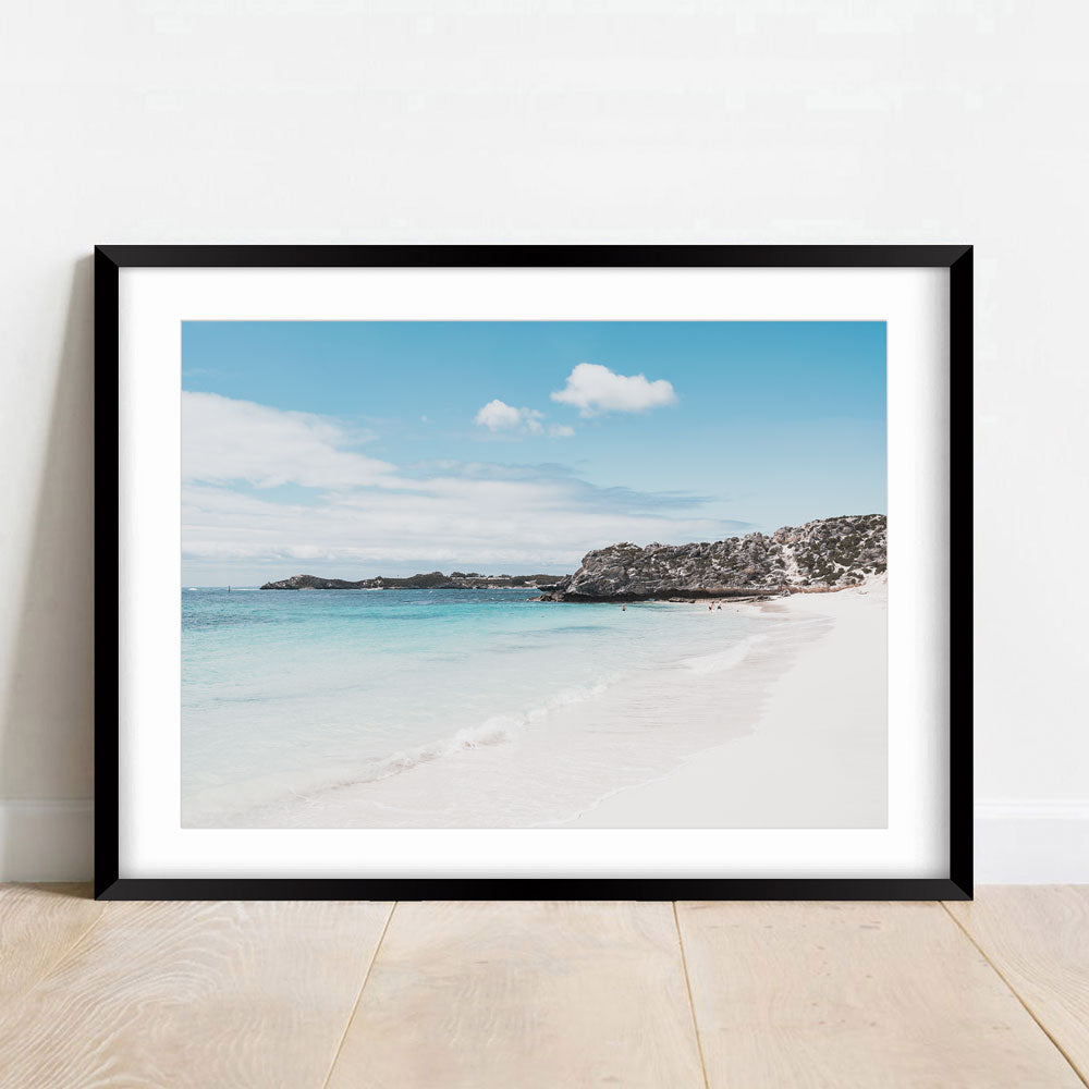 Serene Beachscape of Rottnest Island - Tranquil Ocean and Sandy Shore Oil Painting