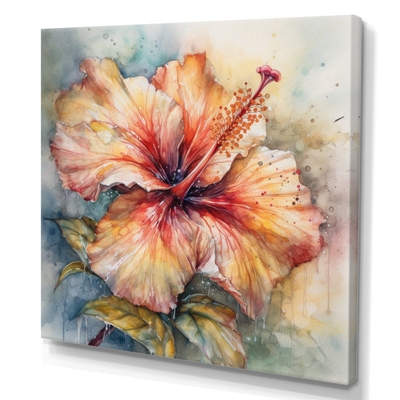 Hibiscus Bliss - Vibrant Flower Oil Painting for Home Decor