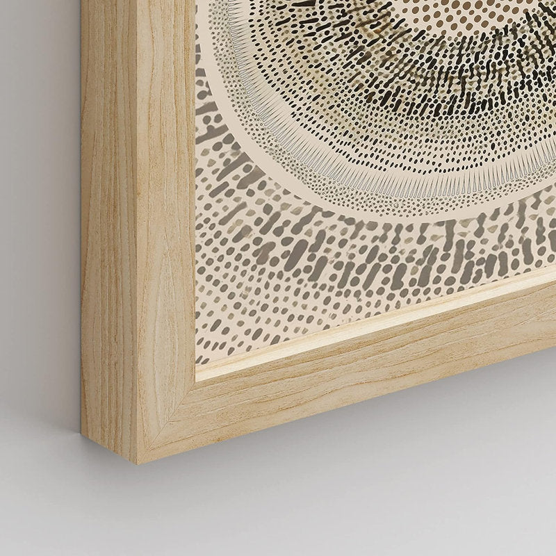 Rustic Beige Abstract Geometric Circle Wall Art Set for Elegant Home Decor