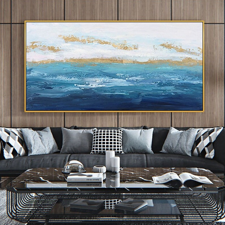 Serene Ocean Waves Oil Painting for Tranquil Home Decor