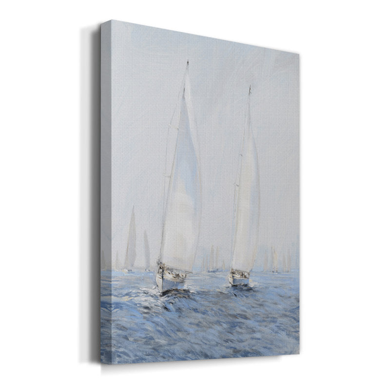 Coastal Serenity: Sailing Boats in Gentle Waters Oil Painting Print