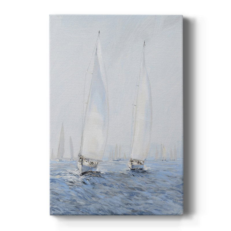 Coastal Serenity: Sailing Boats in Gentle Waters Oil Painting Print