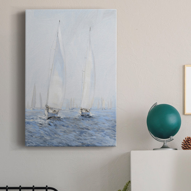 Coastal Serenity: Sailing Boats in Gentle Waters Oil Painting Print