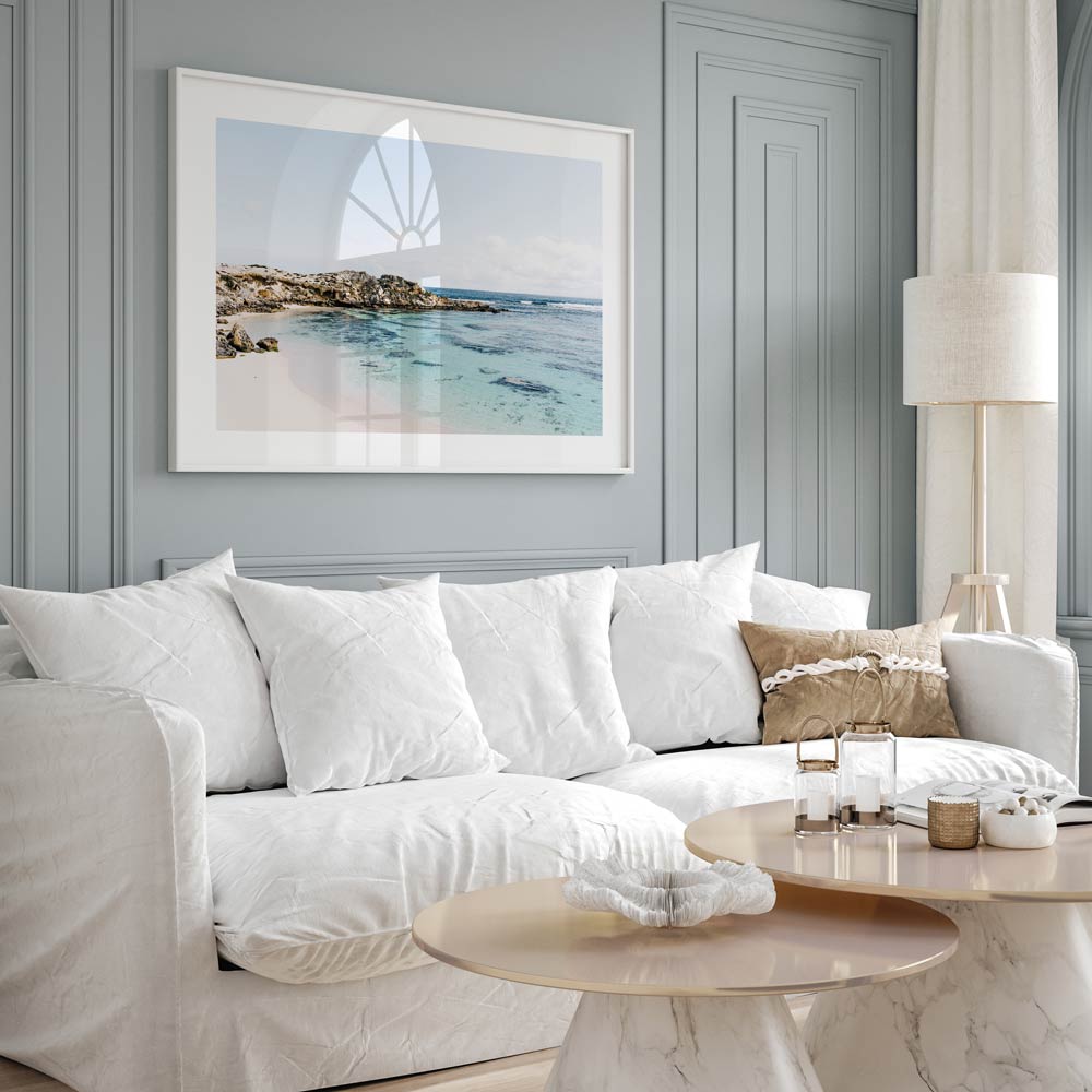 Tranquil Salmon Bay Ocean View Oil Painting for Serene Home Decor