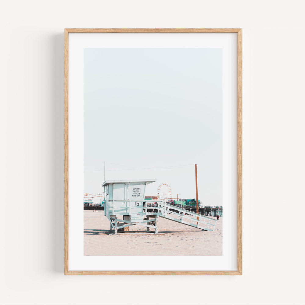 Beachfront Serenity at Santa Monica Pier - Coastal Oil Painting Art