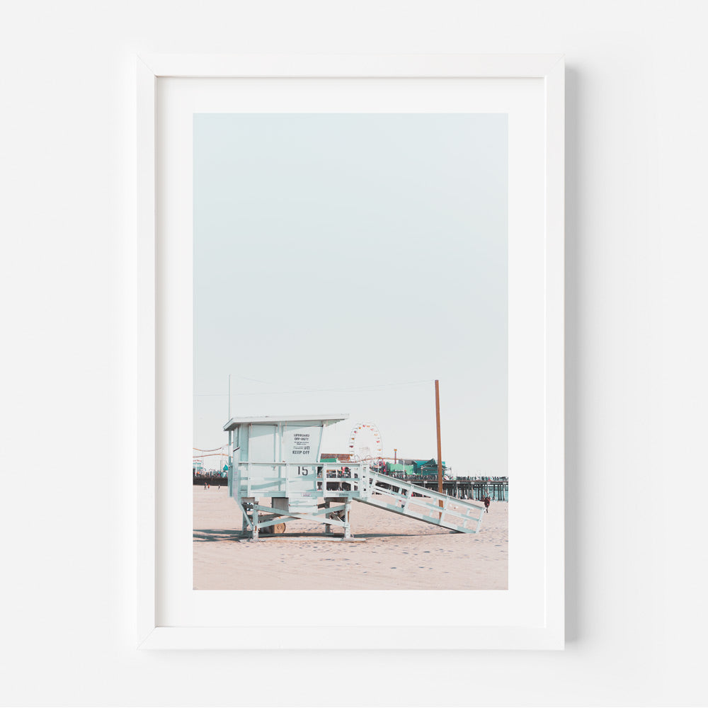 Coastal Serenity: Santa Monica, Palm Oasis, and Venice Beach Art Triptych