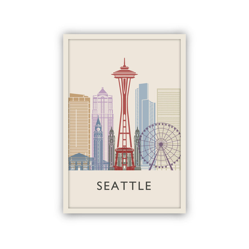 Seattle Cityscape Oil Painting, Washington Wall Art, Modern Urban Decor