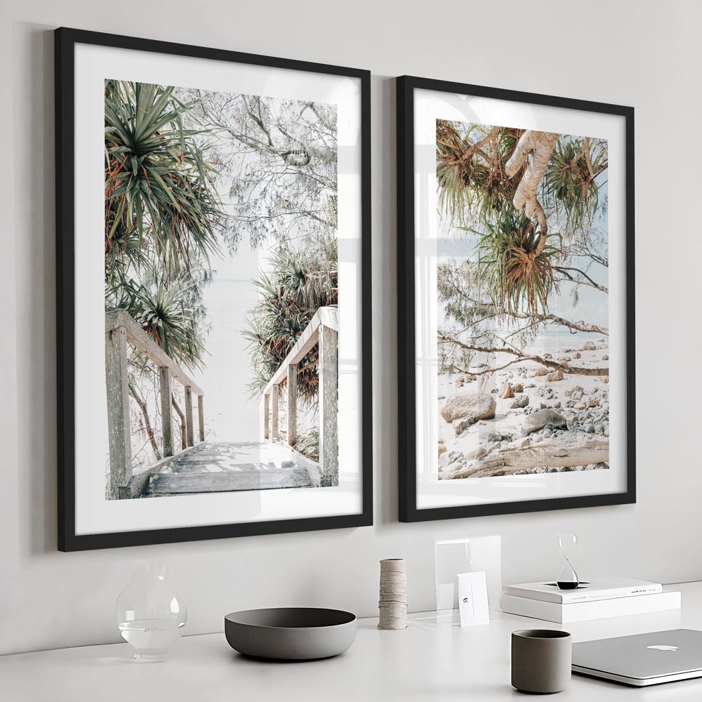 Coastal Serenity: Oil Paintings of Wategos Beach and Scenic Pathway