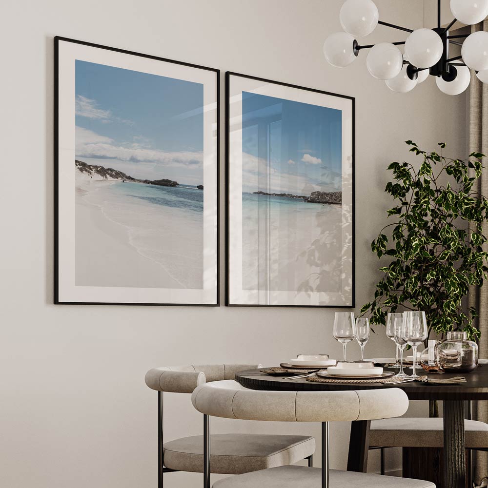 Coastal Serenity Oil Paintings - Tranquil Beach and Ocean Scenery Set
